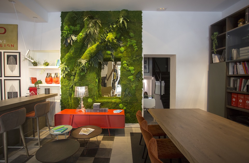 Interiorismo showroom jardin vertical greenarea