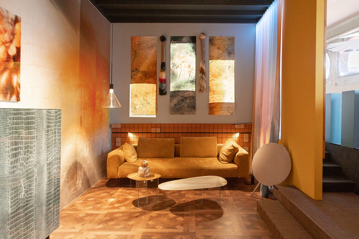 Pulso cromático de la luz en el espacio Alba de Welcome Design en Miad 2025
