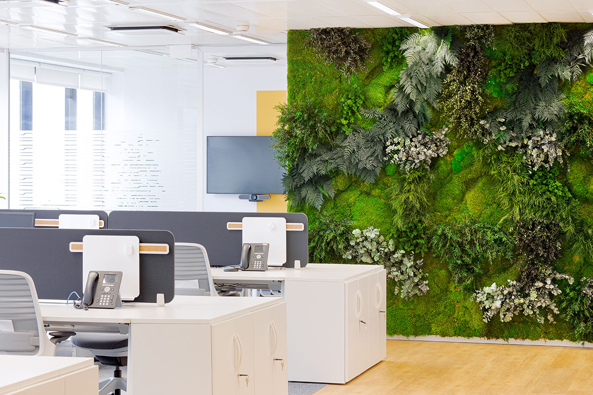 preserved green wall in offices